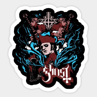 Ghost Retro Dark Red Sticker